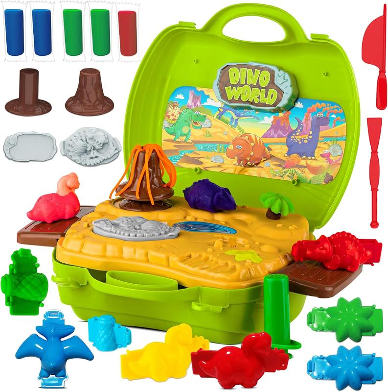 Saims Dinosaur Play Dough Set for Kids Ages 2-4 - Includes 30 Pack Clay Sets