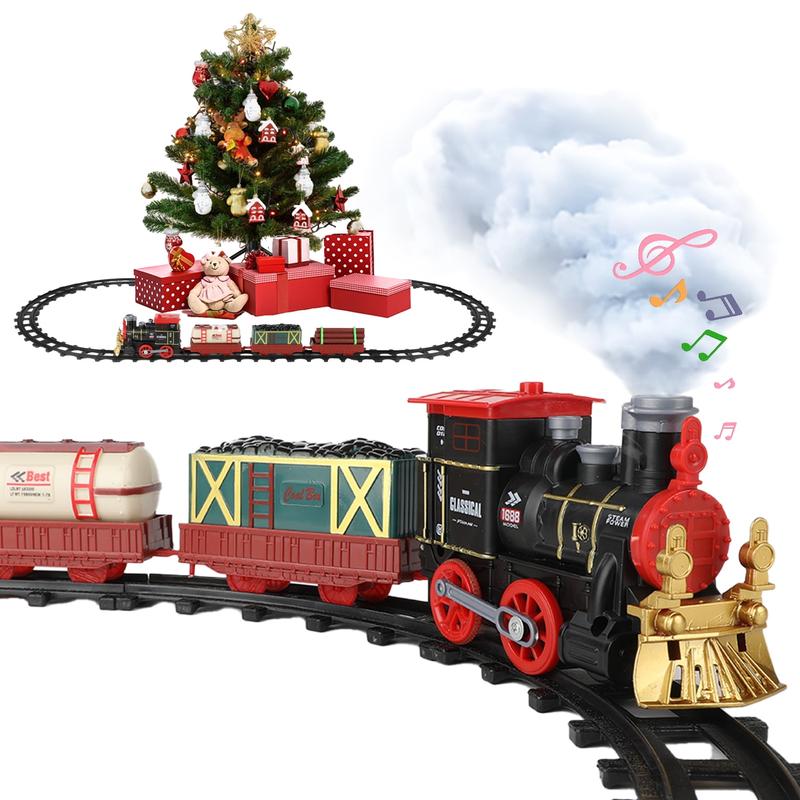 Electric Train Set for Kids, Train Toy with Smoke & Sound, Christmas Train Gift for Boy & Girl kids toys  toys for ages 3-6