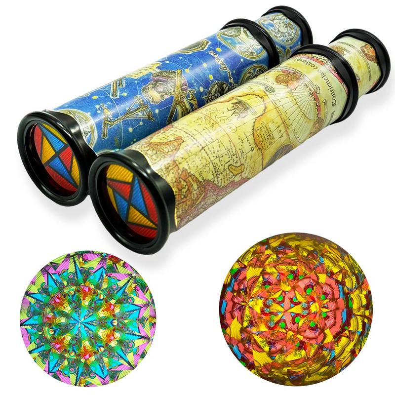 2 Pack Classic Kaleidoscope Toy,Magic Rotating Kaleidoscope,Stretchable Long World Kaleidoscope,Educational Toy Kaleidoscope for Children Gifts