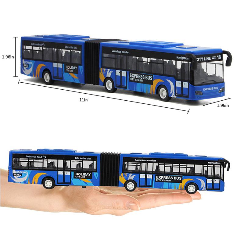 Crelloci City Bus Toy for Kids, Die Cast Alloy Pull Back Vehicles, Metro Articulated Electric Bus with Sounds and Lights, Model Cars Toy play  food Cyberquad Toy Mini Dinosaur Race and Collectible  Scale Construction Truck Set Cyberquad Toy cars  car  set