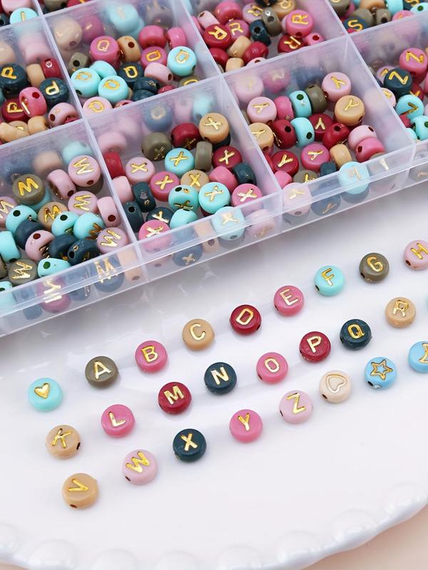 28 Grids Letter Bead (1 Box), Round Acrylic Bead, DIY Jewelry Making Supplies for Bracelet & Necklace Making