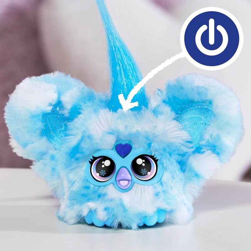 Furby Furblets SNO-Way Holiday Edition Mini Friend, 45+ Sounds & Music, Speaks Only Furbish, Electronic Plush Toys for 6 Year Olds & Up, Blue & White