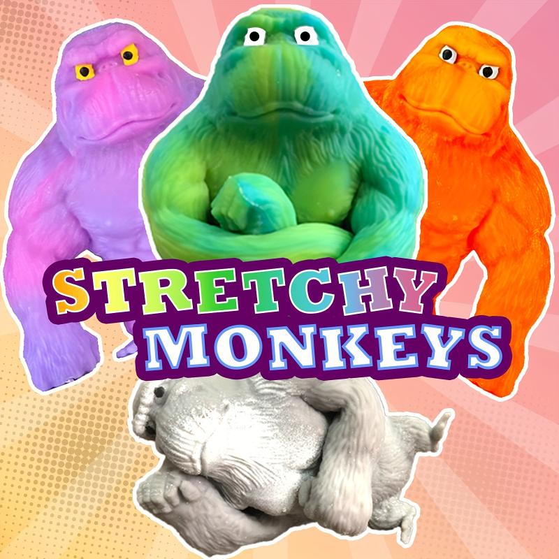 3pcs 1pc Funkee Monkee Mega Gradient Color Gorilla- Stretch, Squish, And Even Squeeze These Monkeys for Stress Decompression- Original Sensory Fidget Collectible Toys for Kids And Adults