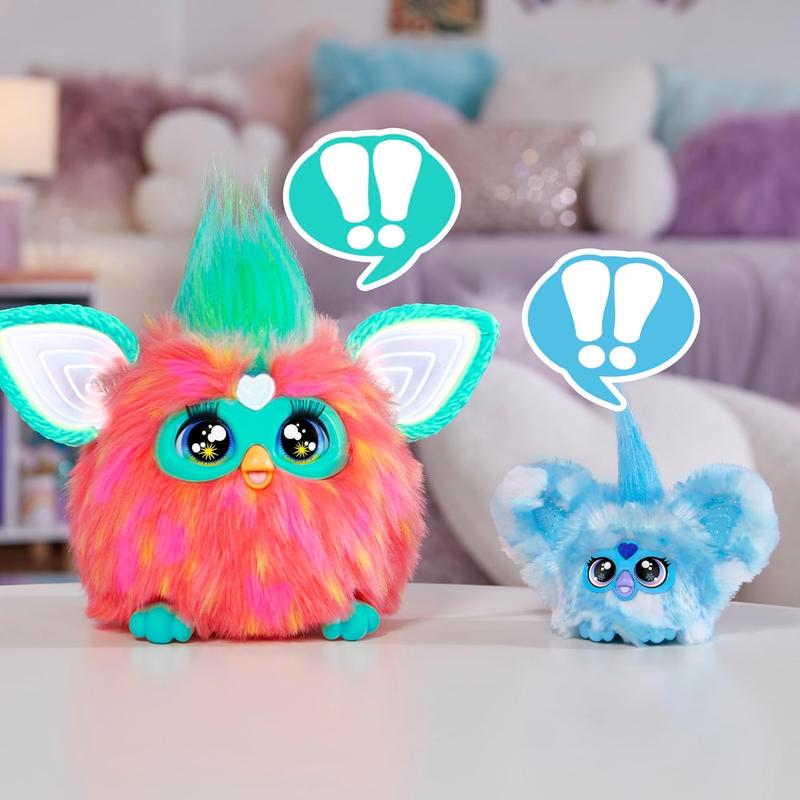 Furby Furblets SNO-Way Holiday Edition Mini Friend, 45+ Sounds & Music, Speaks Only Furbish, Electronic Plush Toys for 6 Year Olds & Up, Blue & White