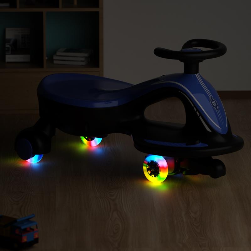 XJD Ride On Toy, 2 in 1 6V Electric Wiggle Car Rechargeable Battery with Colorful Light-Emitting Wheel for Kids Gift wiggle  car big kid perfect halloween outdoor toy parental control low speed toddler balance wiggle  car