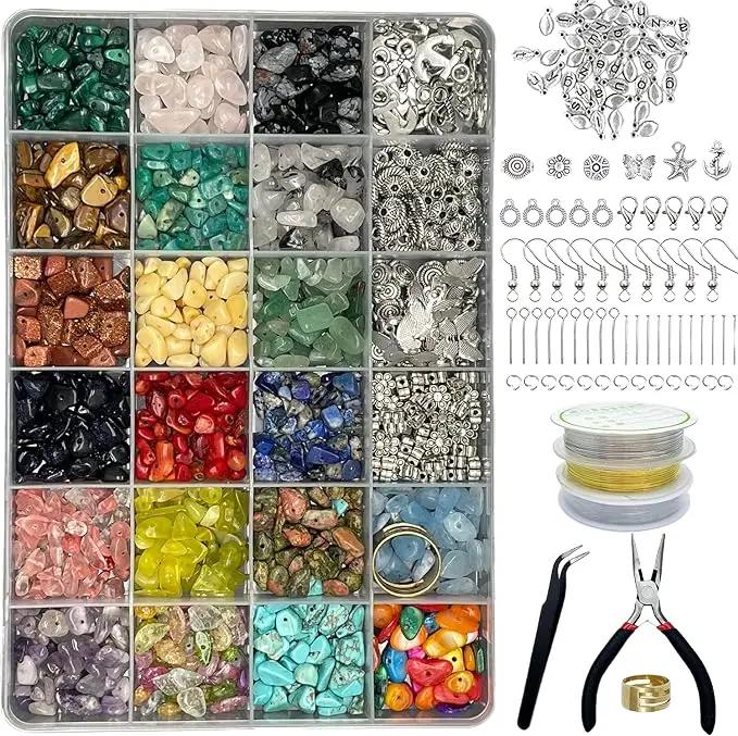 Jewelry Making Supplies Kit - 1587 PCS Beads, Crystal Beads, Jewelry Pliers, Beading Wire, Earring Hooks, Rings, Bracelets for Girls and Adults