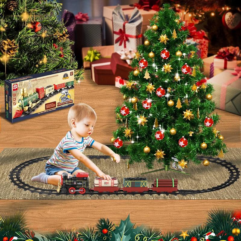 Electric Train Set for Kids, Train Toy with Smoke & Sound, Christmas Train Gift for Boy & Girl kids toys  toys for ages 3-6