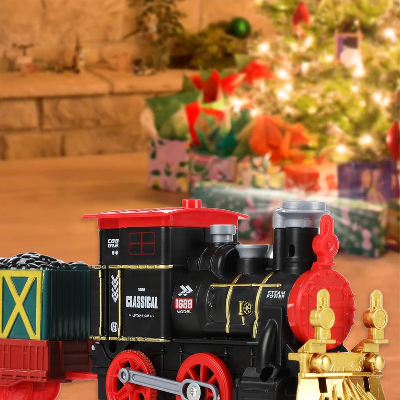 Electric Train Set for Kids, Train Toy with Smoke & Sound, Christmas Train Gift for Boy & Girl kids toys  toys for ages 3-6