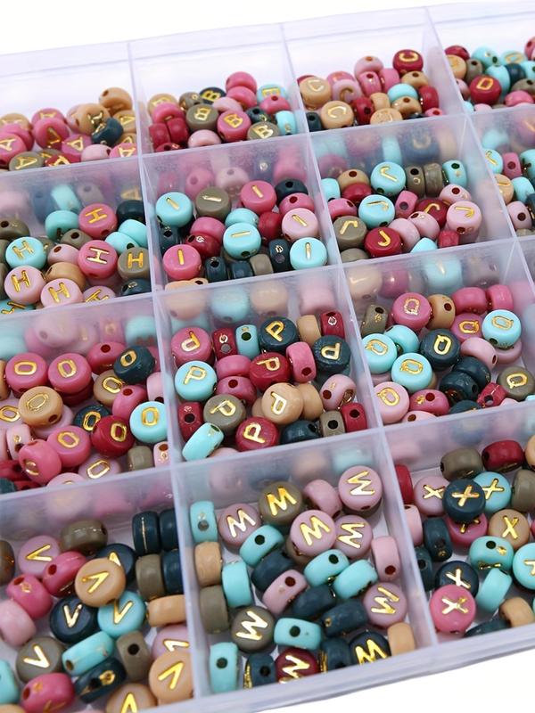 28 Grids Letter Bead (1 Box), Round Acrylic Bead, DIY Jewelry Making Supplies for Bracelet & Necklace Making