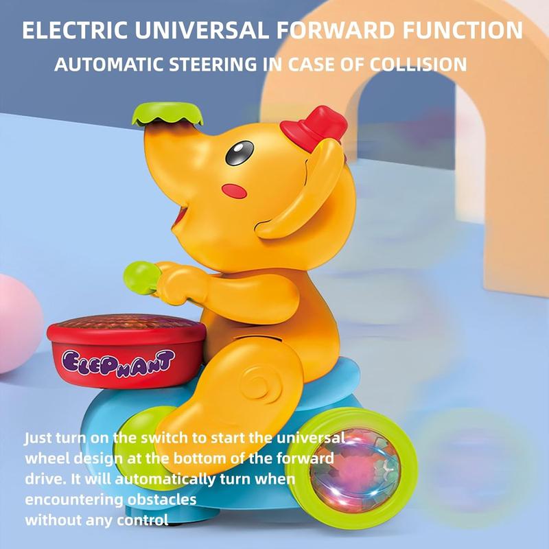 Elephant Blowing Ball Electric Floating Ball Walking Car with LED Lights & Sounds Early Educational Toys（Two colors are shipped randomly）