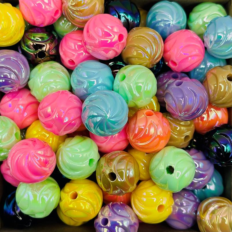 Hand Painted Beads for Pens, Handmade Beads Drawn Printing Cute Fancy Beaded. DIY for Keychain Phone Chain Bracelet Necklace Jewelry Making.