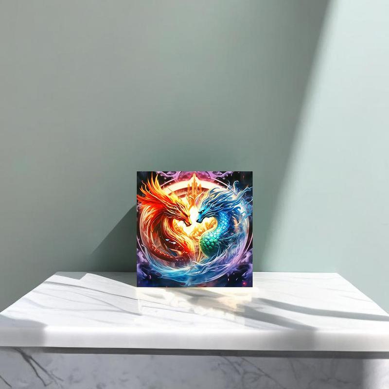 Dragon Pattern DIY Diamond Arts Painting Kit without Frame, DIY 5D Diamond Diamond Arts Painting Kit, DIY Decor Painting for Bedroom Living Room Office