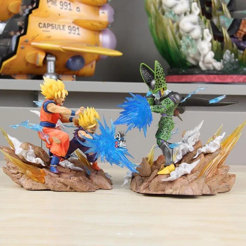 Anime Figure S0nG0ku Kamehameha Figures Cell Kakarotto Super Saiyan Collectible