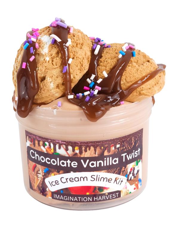 Chocolate Vanilla Twist Slime Ice Cream Kit - Imagination Harvest Slime Shop