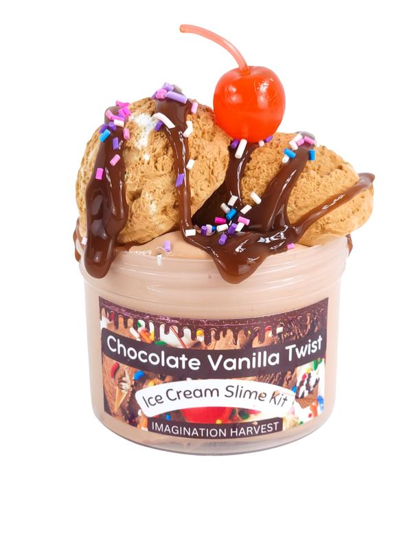 Chocolate Vanilla Twist Slime Ice Cream Kit - Imagination Harvest Slime Shop