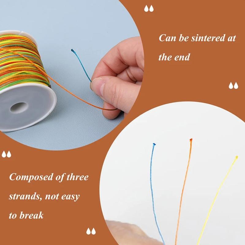 DIY Beading Thread, 1 Roll 45m 49.21 Yards Polyester Thread For Bracelet Necklace Jewelry Making