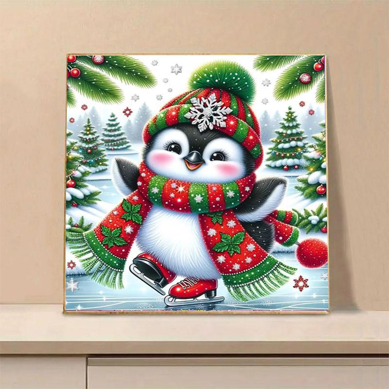 Cute Penguin Pattern DIY Diamond Arts Colorful Painting Kit without Frame, DIY 5D Diamond Arts Colorful Painting Kit, Wall Art Decor for Home