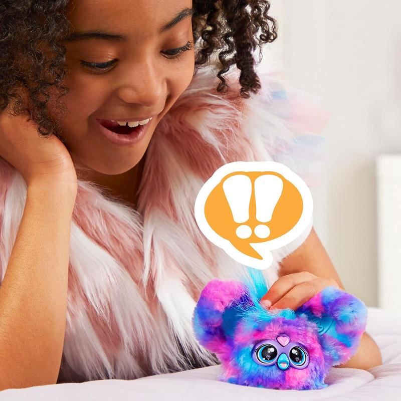 Furby Furblets Luv-Lee Mini Friend, 45+ Sounds, K-Pop Music & Furbish Phrases, Electronic Plush Toys for Girls & Boys 6 Years & Up, Purple & Blue