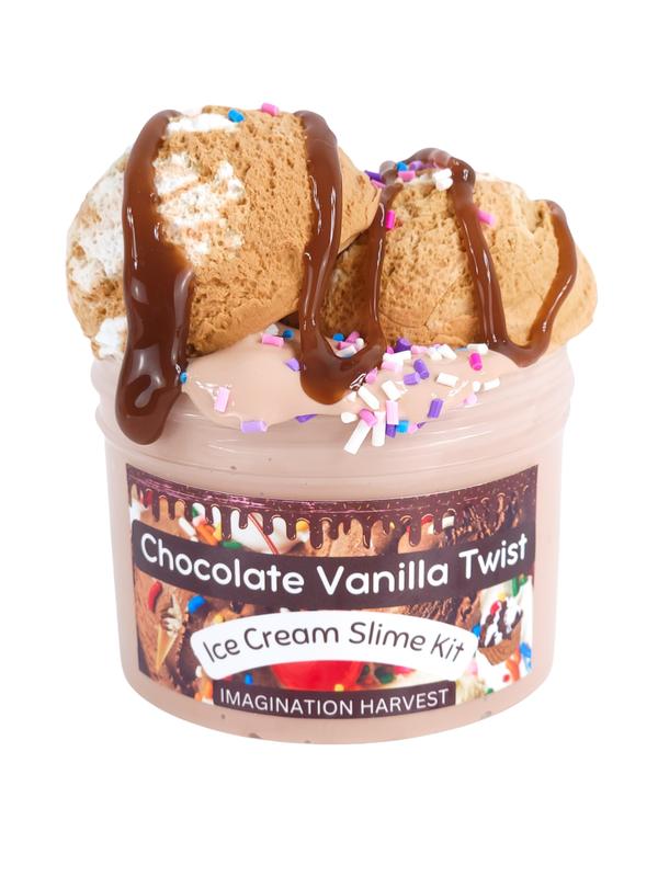 Chocolate Vanilla Twist Slime Ice Cream Kit - Imagination Harvest Slime Shop