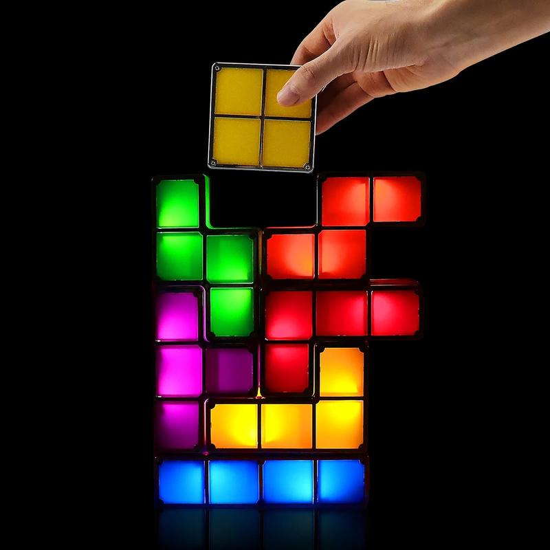 Tangram Stackable Night Light Tangram Stackable Night Light 3D Puzzle Magic Light Bright Toy for Kids Teens Gamer Decor Ideal Gift