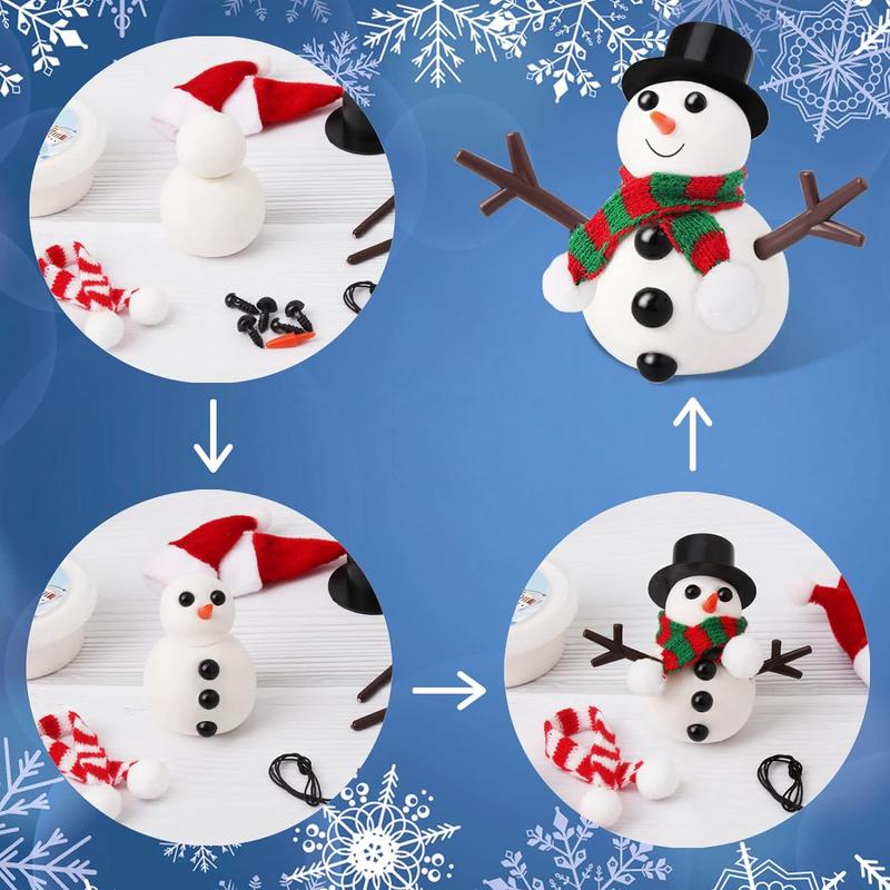 9-Pack Build a Snowman Kit - Modeling Clay DIY Snowman Crafts, Christmas Stocking Stuffers and Xmas Gift for Kids Holiday Activities