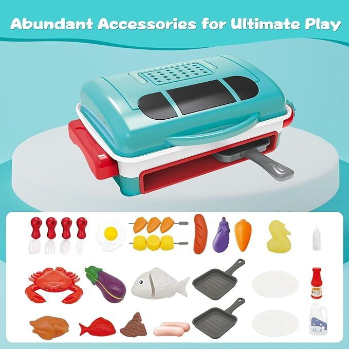 BBQ Cooking Toy Simulator With Color-Changing Light Smoke Accessories, 36 Fun Bbq Kits, Gourmet Cooking Boxes, a Variety Of Ingredients For You To Play With, Magic Bbq Toys, Steam Bbq Surfaces, Christmas Gifts For Kids