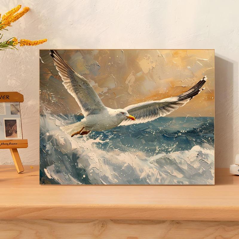 Seagull Pattern DIY Painting By Numbers Kit, 1 Set DIY Paint By Numbers Kit without Frame, Wall Art Decor for Home Living Room Bedroom