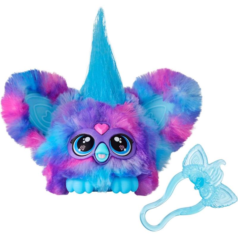 Furby Furblets Luv-Lee Mini Friend, 45+ Sounds, K-Pop Music & Furbish Phrases, Electronic Plush Toys for Girls & Boys 6 Years & Up, Purple & Blue