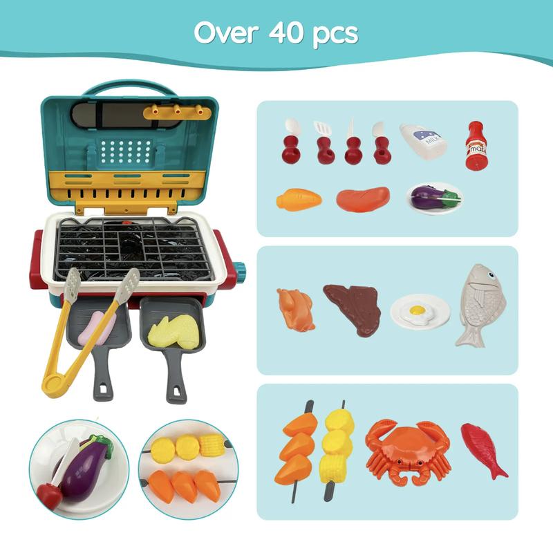 BBQ Cooking Toy Simulator With Color-Changing Light Smoke Accessories, 36 Fun Bbq Kits, Gourmet Cooking Boxes, a Variety Of Ingredients For You To Play With, Magic Bbq Toys, Steam Bbq Surfaces, Christmas Gifts For Kids