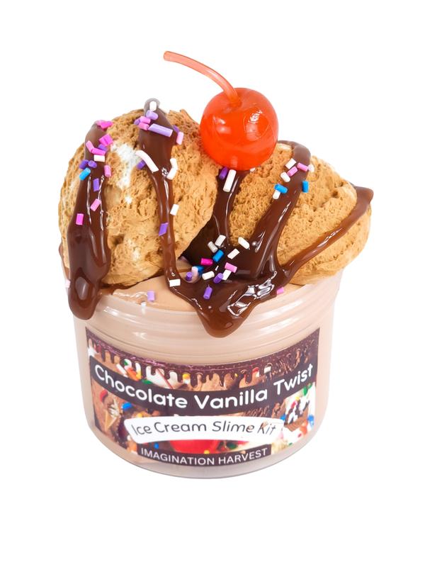 Chocolate Vanilla Twist Slime Ice Cream Kit - Imagination Harvest Slime Shop