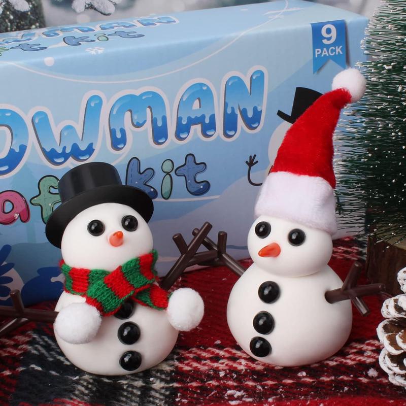 9-Pack Build a Snowman Kit - Modeling Clay DIY Snowman Crafts, Christmas Stocking Stuffers and Xmas Gift for Kids Holiday Activities