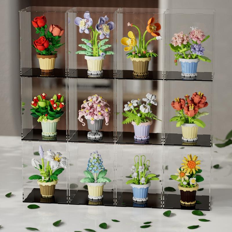 Miniature Building Block Flower Pots - Perfect for Indoor Décor & Gifts. 12 Styies to Choose From