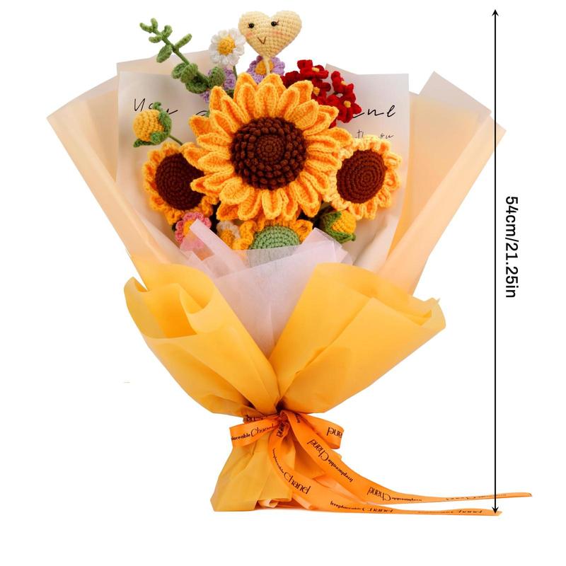 Sunflower Crochet Kit, Sunflower Crochet Starter Kit, Crochet Flower Bouquet Set, DIY Crochet Flower Bouquet Kit with Step-by-Step Video Tutorials, Knitting & Crochet Supplies