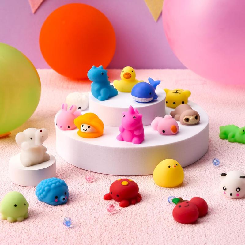 25-Pack Mini Mochi Squishy Toys Set – Kawaii Stress Relief Party Favors & Classroom Prizes