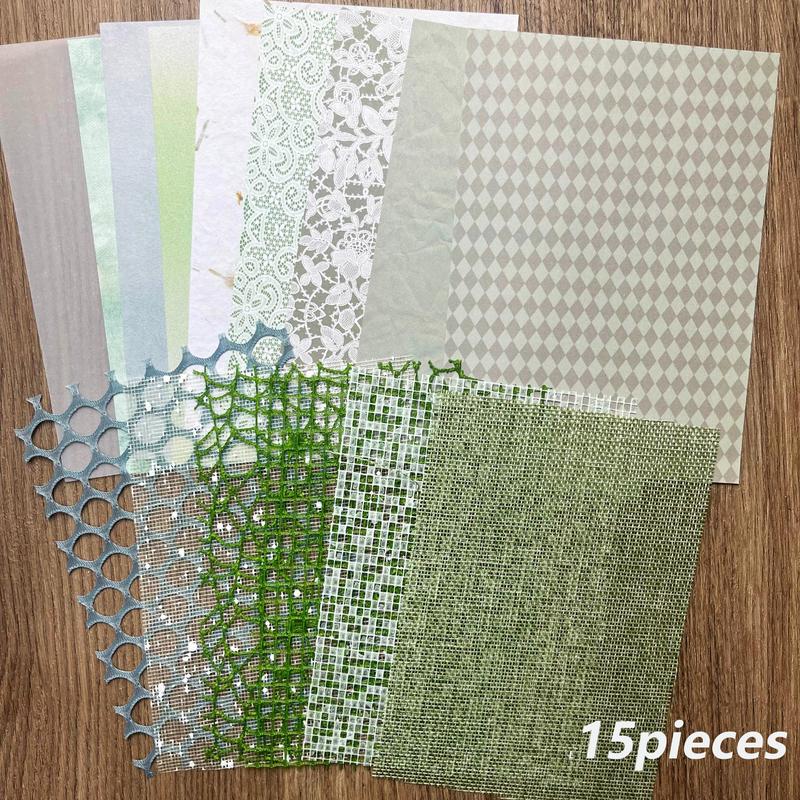 Random Color Mixed Pattern Decorative Craft Paper, 15pcs DIY Handmade Decorative Paper, Gift Wrapping Paper, DIY Scrapbook