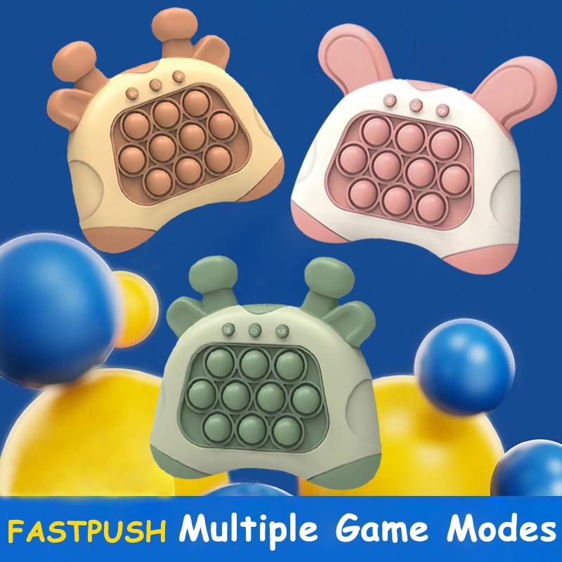 Fast Push Game, Quick Push Pop Game, Pop Pro Light Up Fidget Toys,Quick Speed Fast Push Puzzle Game Console Bubble Stress Relief Decompression Toys Handheld Game Toy for Kids 3-12 Years pop it