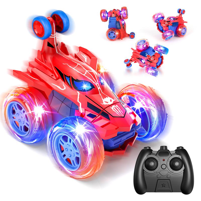 Spider Dinosaur RC Stunt Car, Remote Control Cars Toys for Kids, 360°Rotating 4WD Off-Road RC Car w  Lights, 2.4Ghz Indoor Outdoor Rechargeable Toy Car, Birthday Gift for Boys Girls Decoration Bpa Free