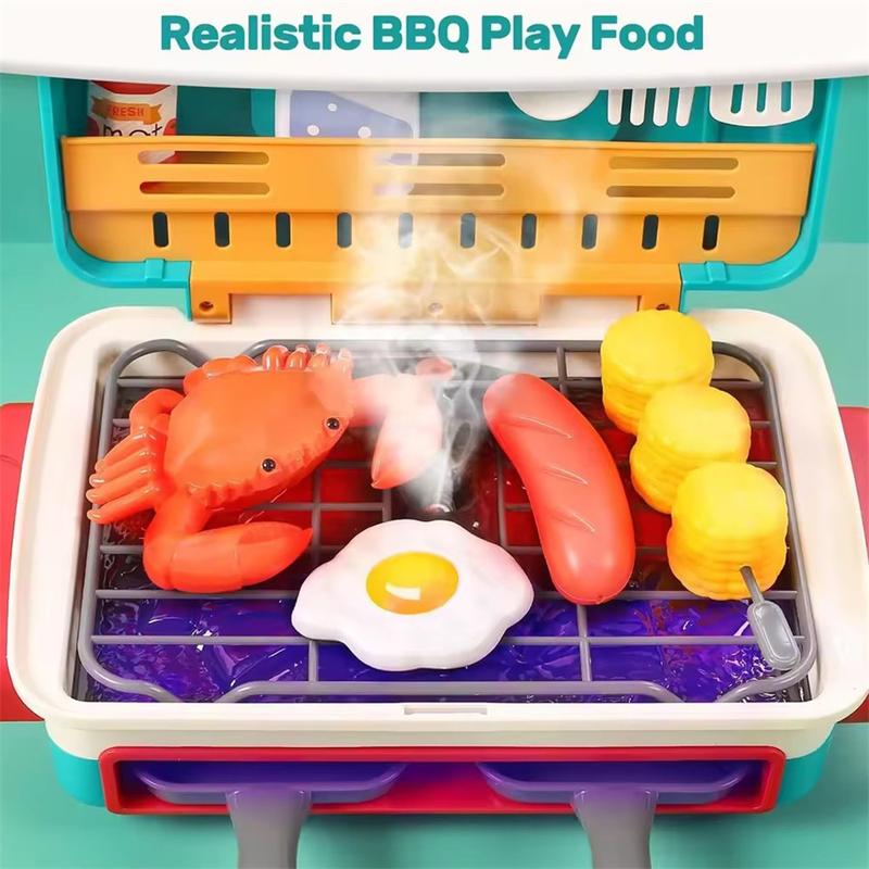 BBQ Cooking Toy Simulator With Color-Changing Light Smoke Accessories, 36 Fun Bbq Kits, Gourmet Cooking Boxes, a Variety Of Ingredients For You To Play With, Magic Bbq Toys, Steam Bbq Surfaces, Christmas Gifts For Kids