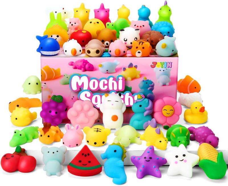 25-Pack Mini Mochi Squishy Toys Set – Kawaii Stress Relief Party Favors & Classroom Prizes