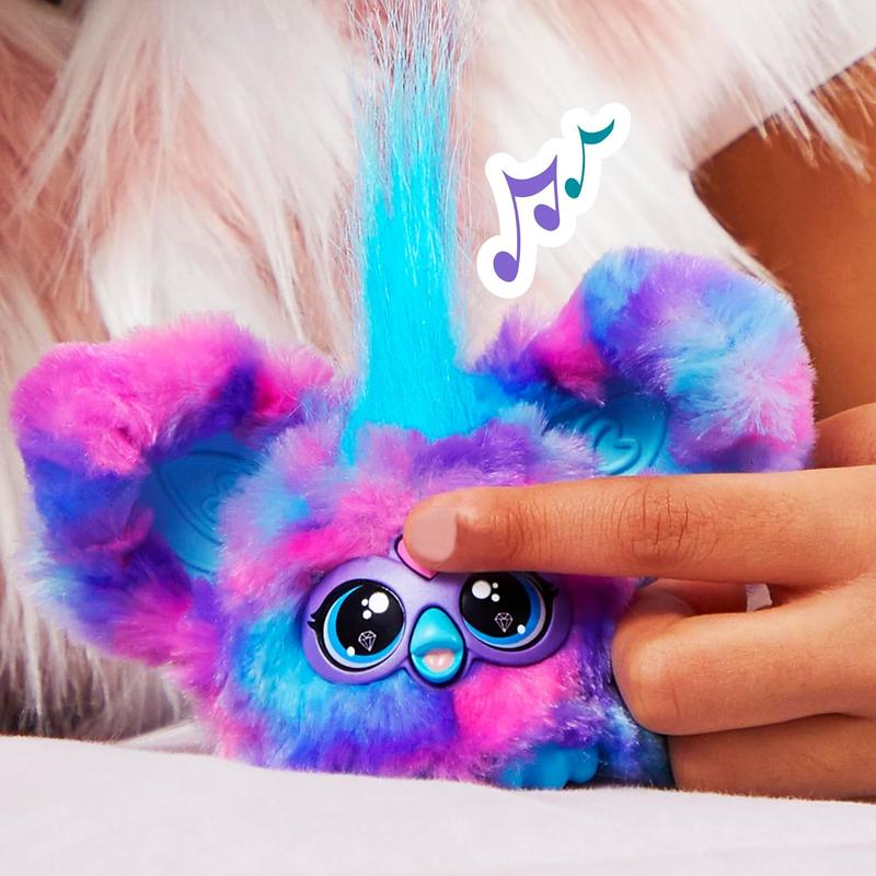 Furby Furblets Luv-Lee Mini Friend, 45+ Sounds, K-Pop Music & Furbish Phrases, Electronic Plush Toys for Girls & Boys 6 Years & Up, Purple & Blue