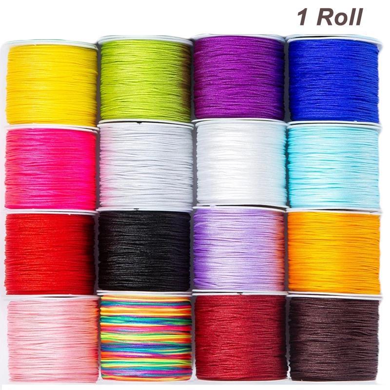 DIY Beading Thread, 1 Roll 45m 49.21 Yards Polyester Thread For Bracelet Necklace Jewelry Making