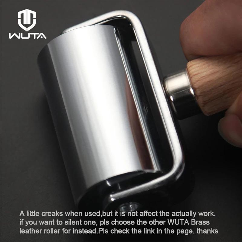 WUTA 26 60mm Press Edge Roller Leather craft Glue Laminating Tool Leather Edge Creaser & Smoother Steel Iron Roller DIY Handmade