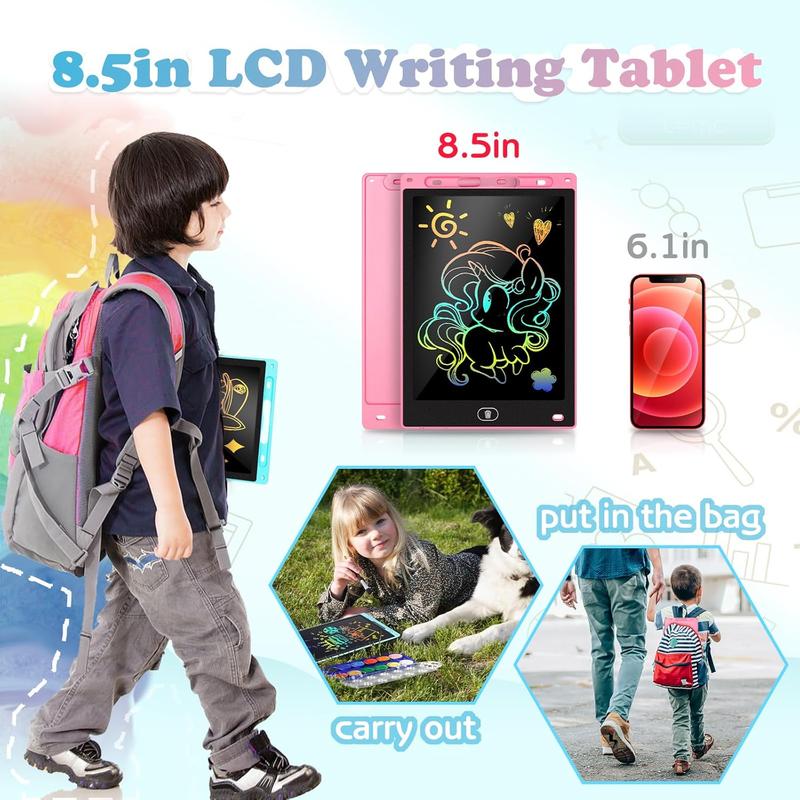 2 Pack LCD Writing Tablet for Kids 8.5 inch, Toddler Drawing Board Kids Toys for Ages 2-4 5-7 6-8 9 8-12 Years Old Boys Girls, Stocking Stuffers for Kids