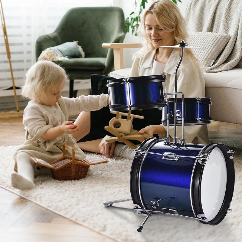 Yescom Junior Kids Drum Set w  Cymbal Drum Throne 3pcs 12inch