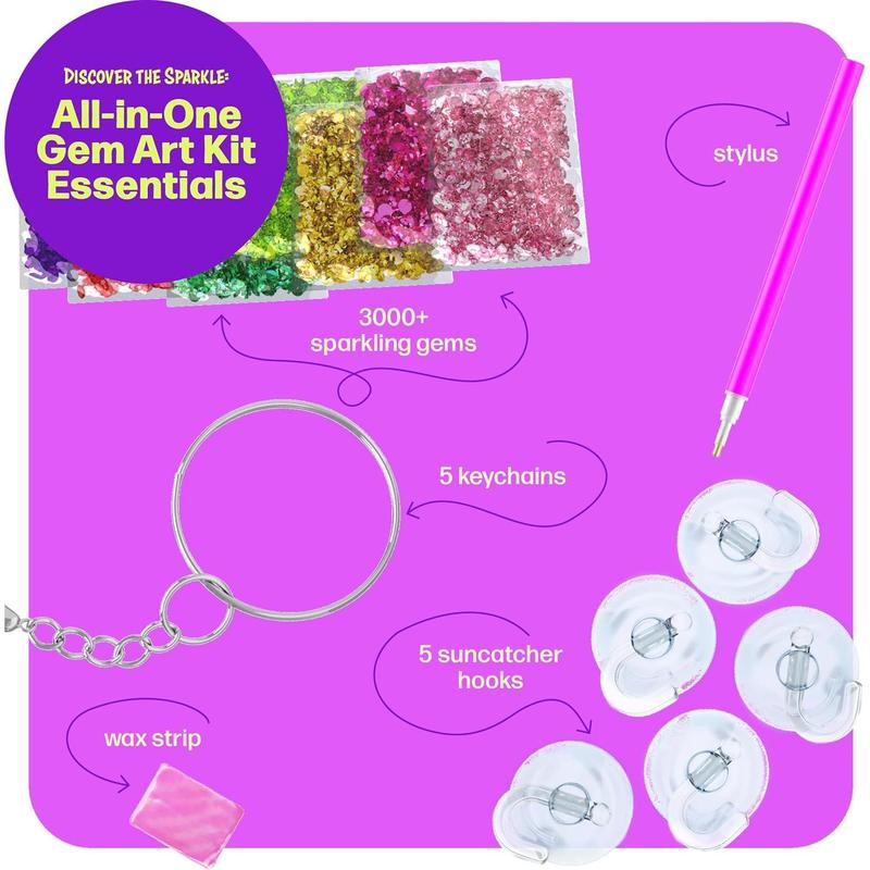 Diamond Art Kit for Kids - Gem Painting Arts & Crafts Kits for Ages 6-12, Gifts for 6, 7, 8, 9, 10, 11, 12 Year Old Boy & Girl - Girls Birthday Toys Gift Ideas - Craft Activities Age 6+