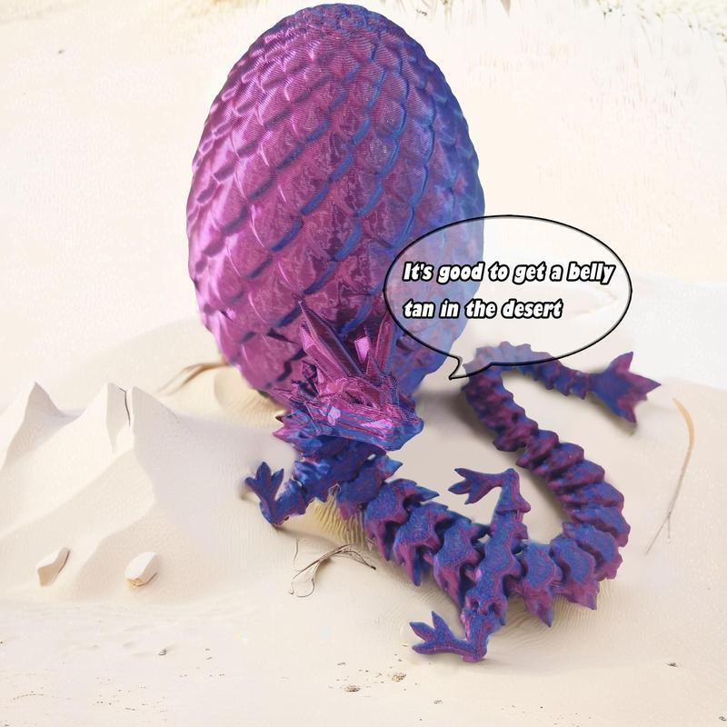 3D Printed Dragon Egg, Oriental dragon，15lnch Crystal Dragon inDragon Egg,Surprise Egg,Articulated Dragon,Fidget Toys for Executive Home OfficeDecor,Toys for Kids Gifts dragon sculpture,