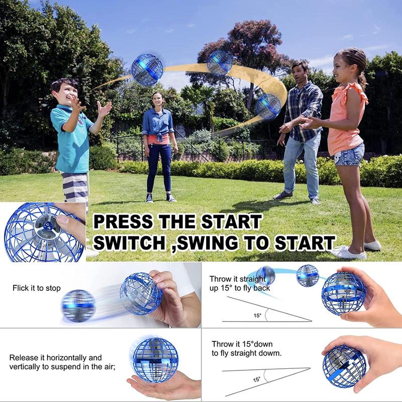 [Free shipping] Flying Orb Ball Toys 2024 Upgraded Hand Controlled Flying Orb RGB LED Lights Boomerang Spinner 360 Rotating Soaring UFO Mini Drone Toy Safe for Kids Adults Indoor Outdoor Toys Birthday Christmas Gifts