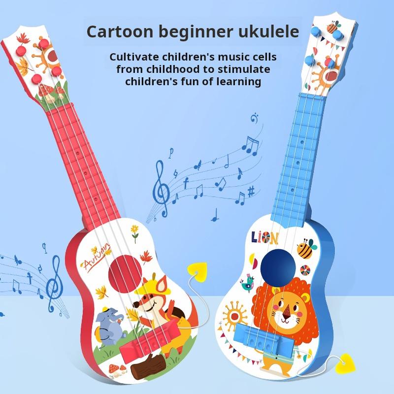 A 17-inch mini toy guitar, an educational ukulele suitable for children aged 3 - 7. It has a long-lasting tone and is perfectly suitable for beginners