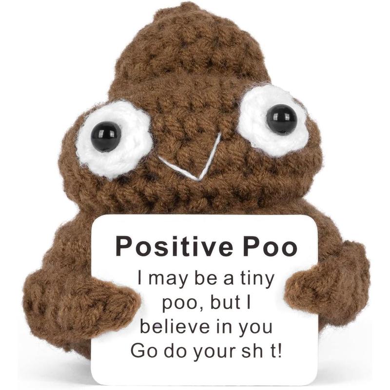 Cute Crochet Poo, Funny Gag Gift, Positive Poo Toy, Best Friend Gift, Cheer Up Toy, Encouragement Gift, Housewarming Birthday Teacher Women Desk Decor Cute Crochet Poo Decorative Gift