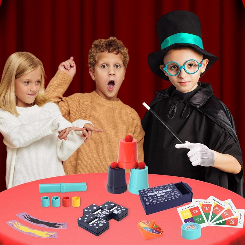 Magic Kit, 109+Magic Tricks for Kids Age 6-8, Magic Set with Manual and Video for Beginners and Kids, Christmas Halloween Birthday Gifts Toys for Kids Ages 6 7 8 9 10 11 12 Years Old Boys Girls